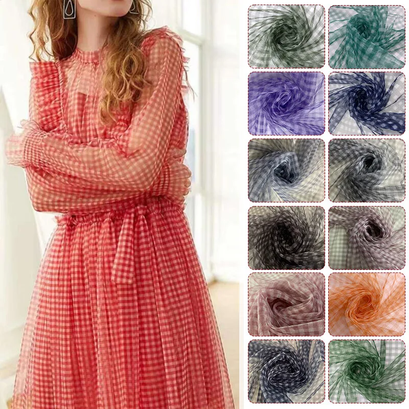 Sewing Batik - 90x150 см клетчатая сетчатая ткань, прозрачное