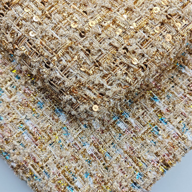 Sewing Tweed Fabric - Плетеная твидовая ткань окрашенная в пряжу