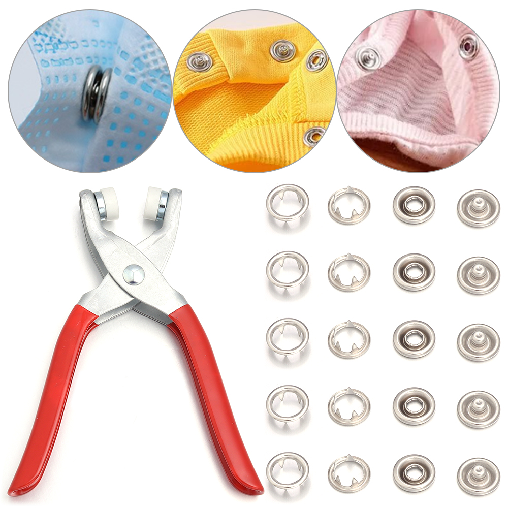 Snap Button Plier - 50 наборов металлических кнопок-защелок из нержавеющей