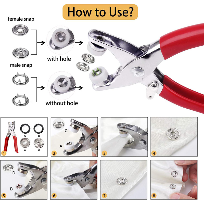 100 комплектов плоскогубцев, а – обзор и цена Snap Button Plier