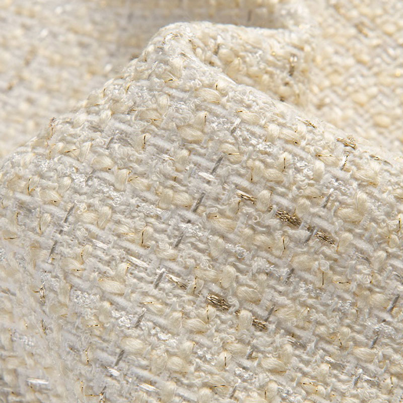Бежевый цвет и золотая проволо – обзор и цена Sewing Tweed Fabric